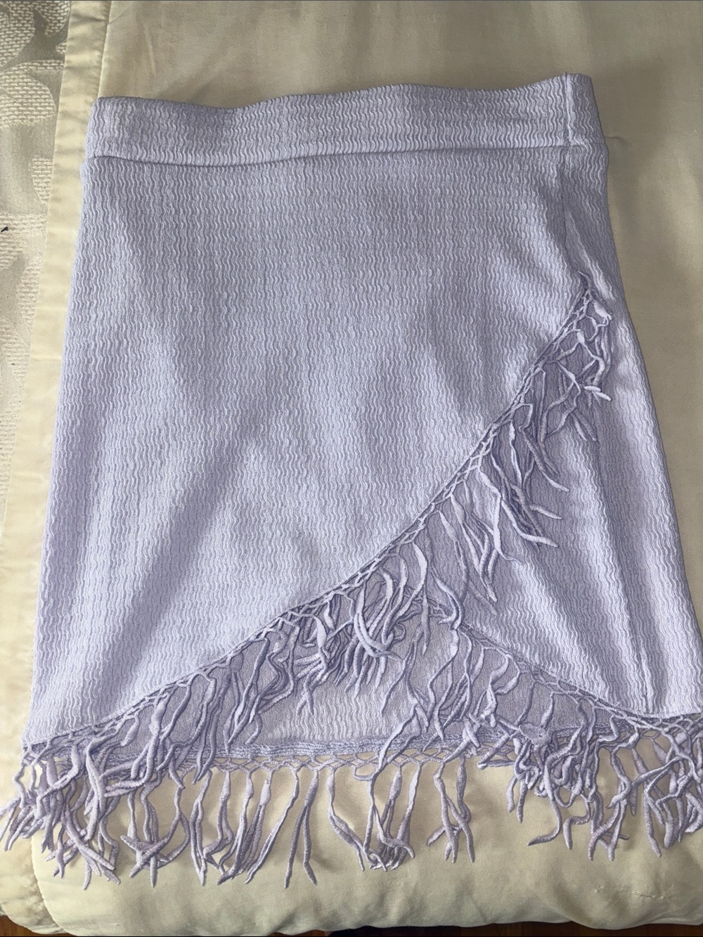 Women’s Lavender Swim Sarong Cover-Up with Fringe